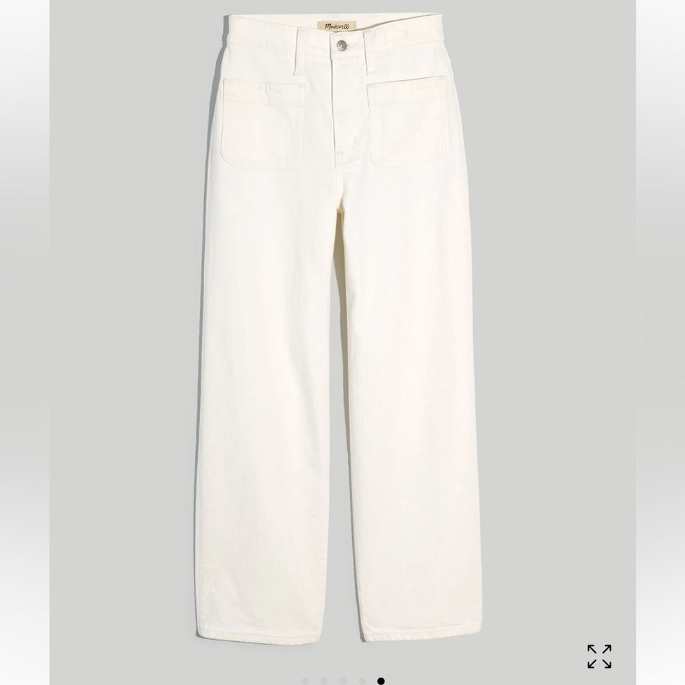 MADEWELL Perfect Vintage wide leg jean in tile white: patch pocket edition ; NWT